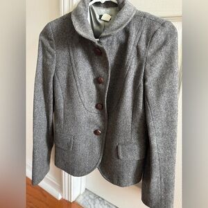 J. Crew Charcoal Herringbone Blazer